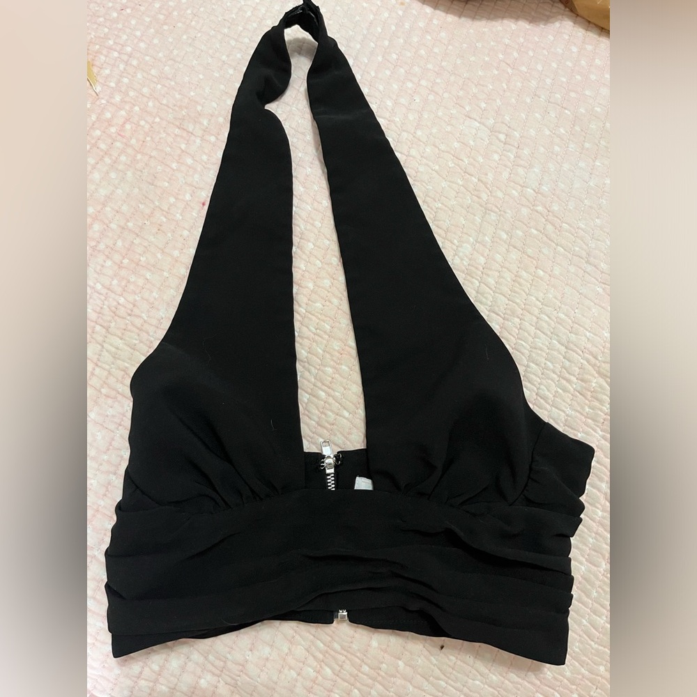Oh Polly black halter top sz 4.